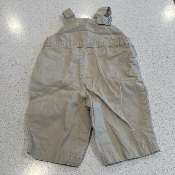 Carter's Tan Overalls with Bear Patch khaki, and baby blue size 3 months - Picture 2 of 8